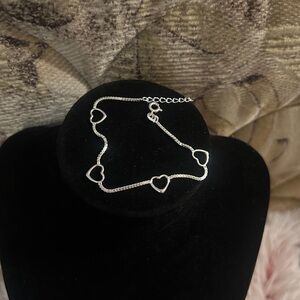 925 Sterling Silver Heart Link Bracelet - 7.5in